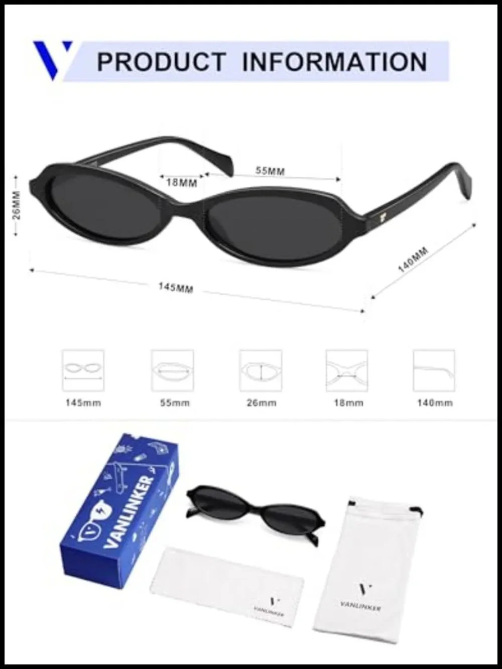 Polarized Retro Oval Sunglasses for Women Small Chic 90s Vintage Trendy Slim Y2k